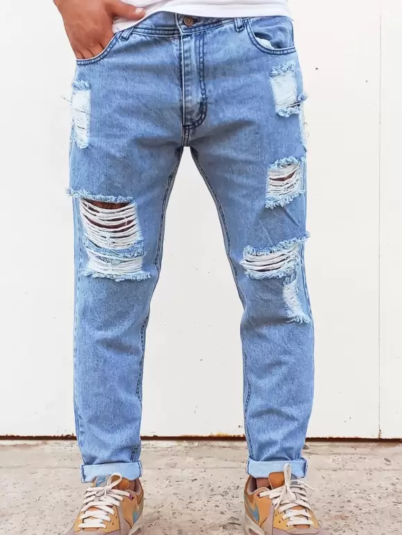 Jeans MOM con Roturas de hombre