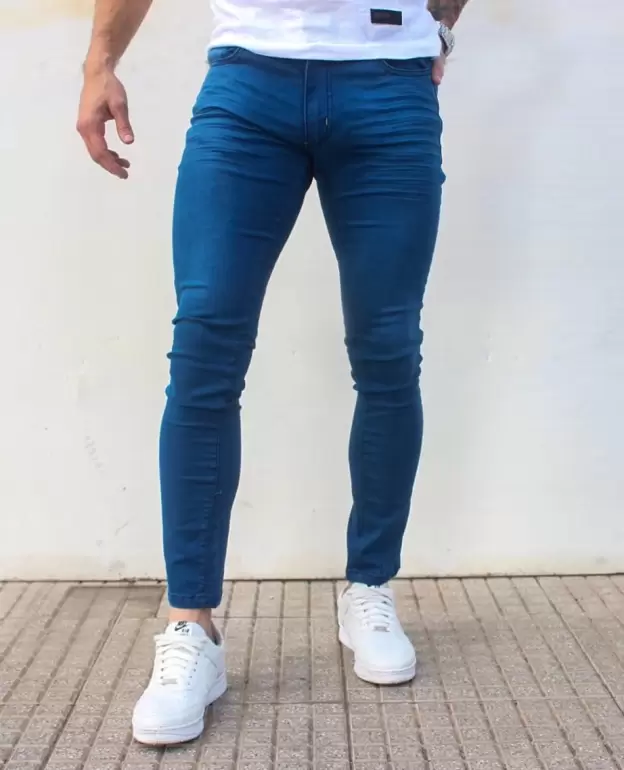 Jeans Lisos Elastizados de Hombre