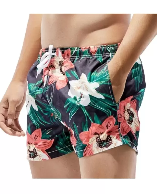 Short de Bano Estampado de Microfibra