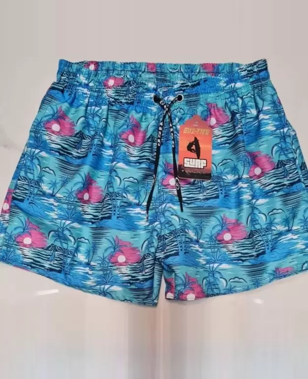 Short de Bano Estampado de Microfibra