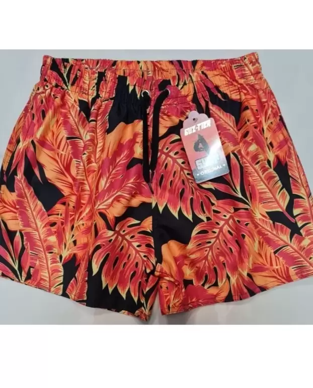 Short de Bano Estampado de Microfibra