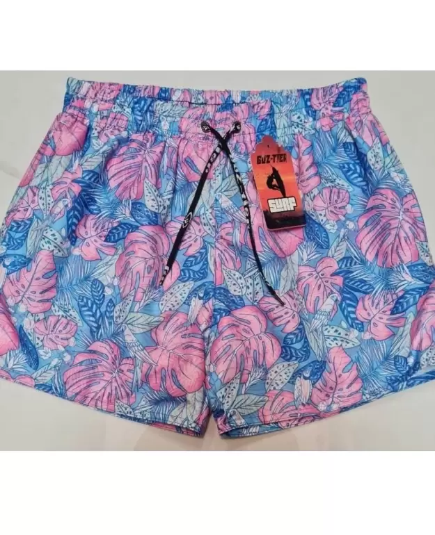 Short de Bano Estampado de Microfibra